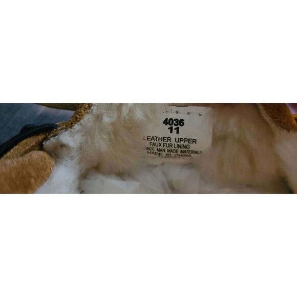 WOMEN'S MINNETONKA LEATHER SUEDE SLIPPERS MOCS FAUX SHEARLING LINING 11M NEW - Picture 10 of 10